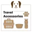 لوازم مسافرت سگ Travel Accessories فروشگاه ایران پت مال، باکس، کاسه جمع شونده، قمقمه، ردیاب در قاب با المان سگ