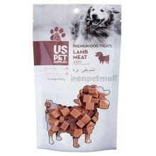 تشویقی سگ مکعب های کوچک (1*1) سانتی بره 100 گرمی برند US PET بسته 4 عددی